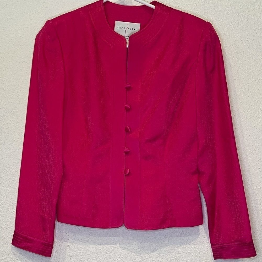 100% silk fuchsia blazer (0031)